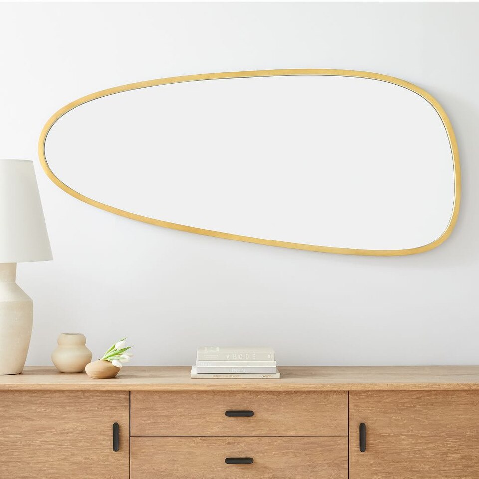 MidCentury Asymmetrical Metal Mirror 72 cm W x 167 cm H West Elm